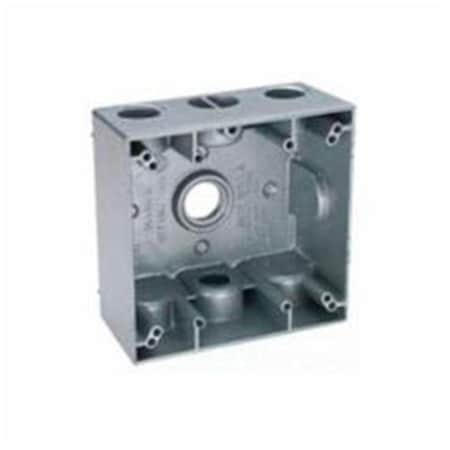 Teddico/Bwf Electrical Box, 31 cu in, Outlet Box Type, 2 Gangs, Die-Cast Metal, Rectangular Shape 1719566